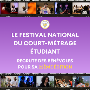 Visuel actualité de TéléSorbonne - Recherche de bénévoles pour la 22ème édition de Court'Échelle, le Festival National du Court-Métrage Étudiant